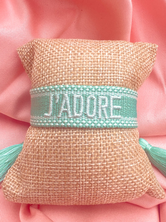 Bracelet « J’adore » Vert turquoise