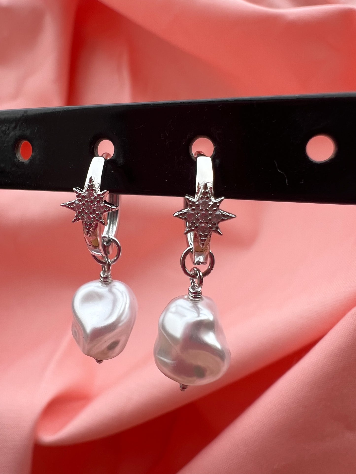 Boucles d’oreilles étoile et perle