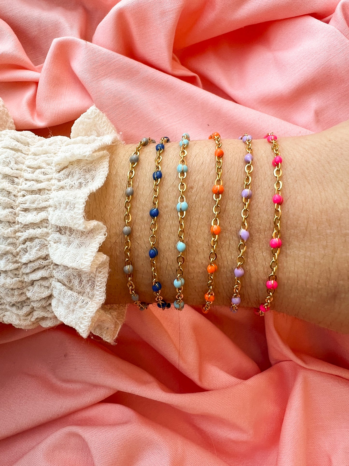 Bracelets perles colorées